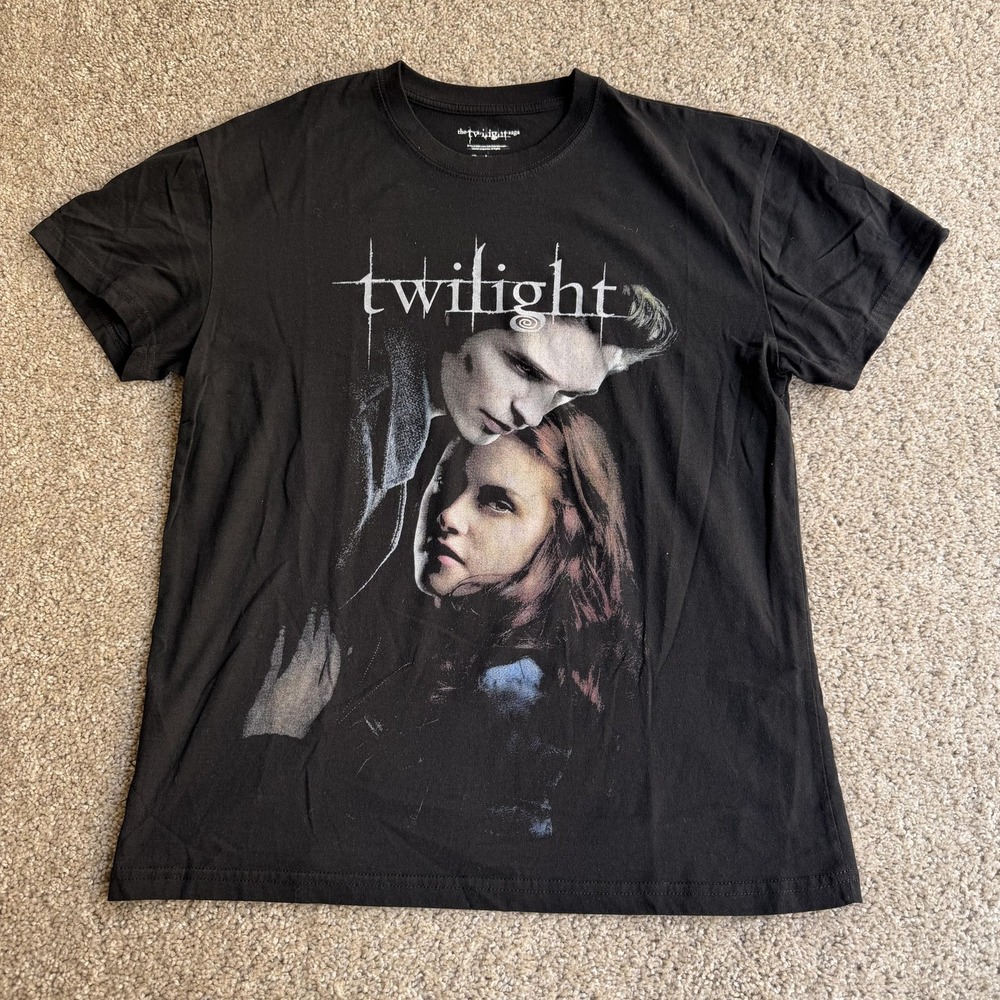 Twilight Saga Shirt Mens Large Black Edward Bella Graphic Movie Tee T-Shirt